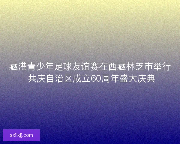 藏港青少年足球友谊赛在西藏林芝市举行 共庆自治区成立60周年盛大庆典